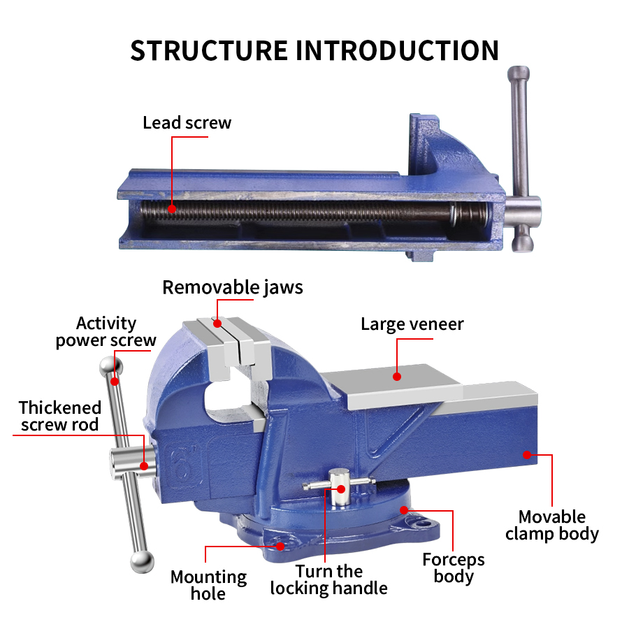 Heavy Duty 3 Inch Bench Vise 4 - огляд і ціна Bench Vise Swivel