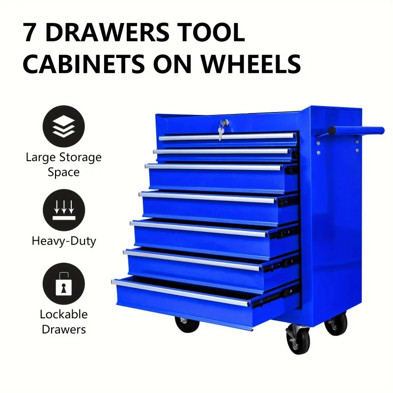 7 Drawers Blue Multifunctional - огляд і ціна Workshop Tools Trolley