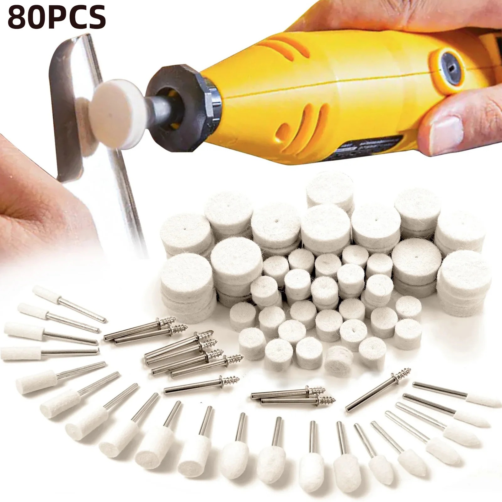 80PCS Wool Felt Buffing Wheel  - огляд і ціна Tools Jewelry Making